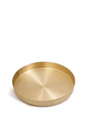 Image of Brass Kumcha Plate (10 inch) | Pure Brass Dining Thali | Traditional Elegant Serving Plate | Lightweight, Durable & Easy to Maintain | Premium Brass Plate for Daily Use & Gifting