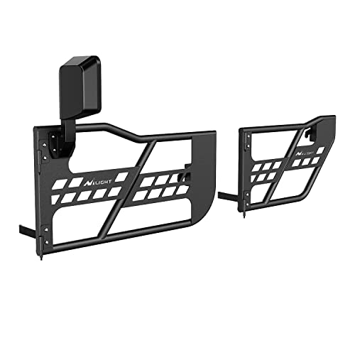 Image of Nilight Off Road Front Rear Tubular Doors W /Side View Mirrors Compatible with 2007 2008 2009 2010 2011 2012 2013 2014 2015 2016 2017 2018 Wrangler JK 4 Door Only