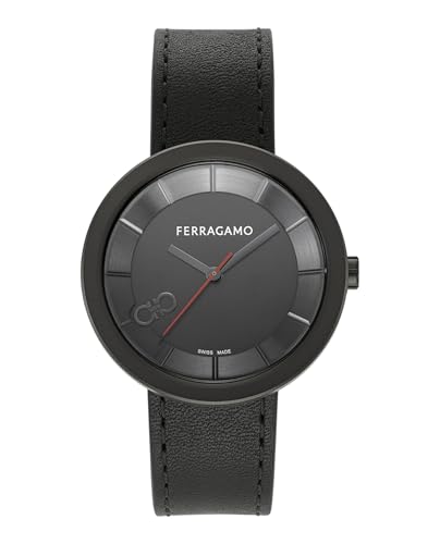 Ferragamo Ferragamo Curve V2 Collection Luxury Womens Watch Timepieces with a Black Strap, Case and Dial