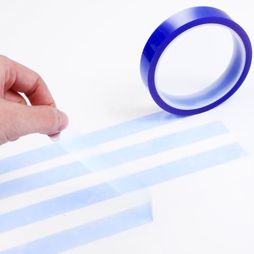 Image of Ptwola 2 Rolls Blue Heat Resistant Tape 20mm x 33m(108ft) Heat Transfer Tapes Adhesive High Temperature Tape Dispenser for Sublimation Press Vinyl Printer Accessories Supplies No Residue