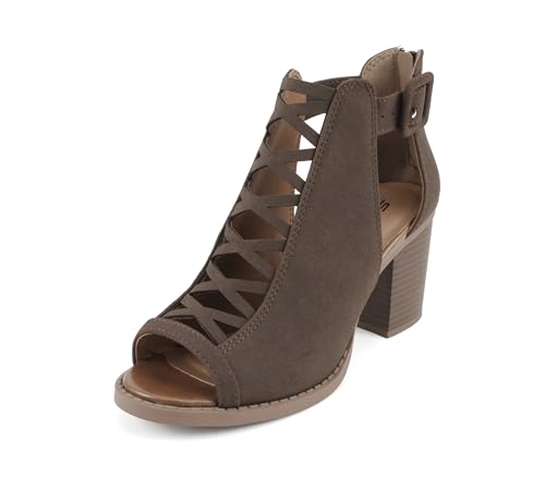 Image of Soda Aran ~ Women Open Toe Crisscross Straps Back Zipper High Heel Fashion Sandal with Adjustable Ankle Strap