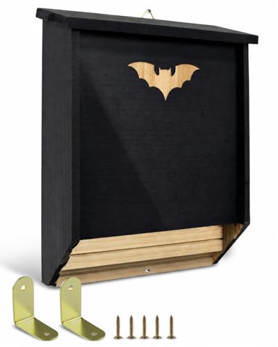 Image of Bat Houses, Weatherproof Two Chamber Bat Box for Outdoors