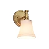 Hanaloa Wall Sconces, Traditional Aged Brass 1 Light Sconce, Wall Light with Opal Glass Shade for Bedroom Bathroom Living Room & Hallway Vanity Lighting Fixture