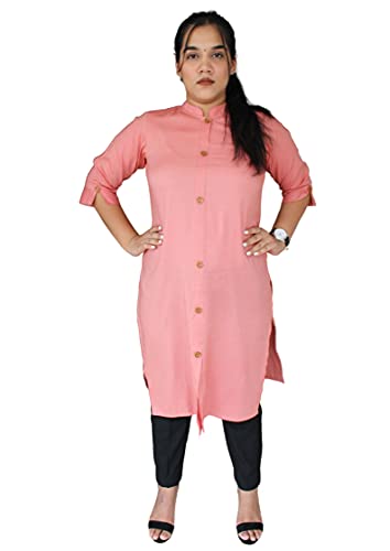 Image of SINDOORI Collar Kurta for Women Solid Colour S to 6XL Plus Size Kurta for Women