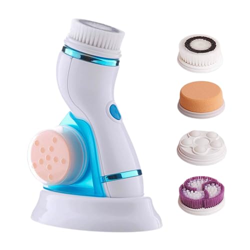 Escova de Limpeza Facial Elétrica Recarregável, 4 em 1, Massageadora Disponível nas cores: -Azul -La