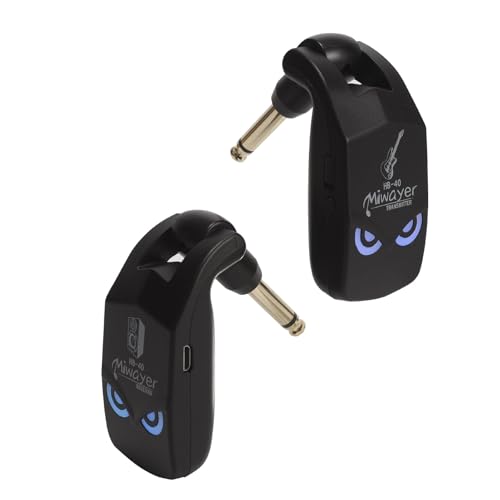 Sistema inalámbrico para guitarra Miwayer 2,4 GHz con batería de litio recargable, transmisor y receptor para guitarra eléctrica, bajo, violín y teclado (HB-40 Negro) miniatura 2