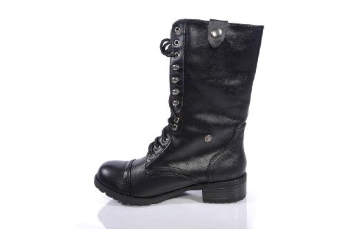 MARCOREPUBLIC Expedition Womens Military Combat Boots - (Black) - 10