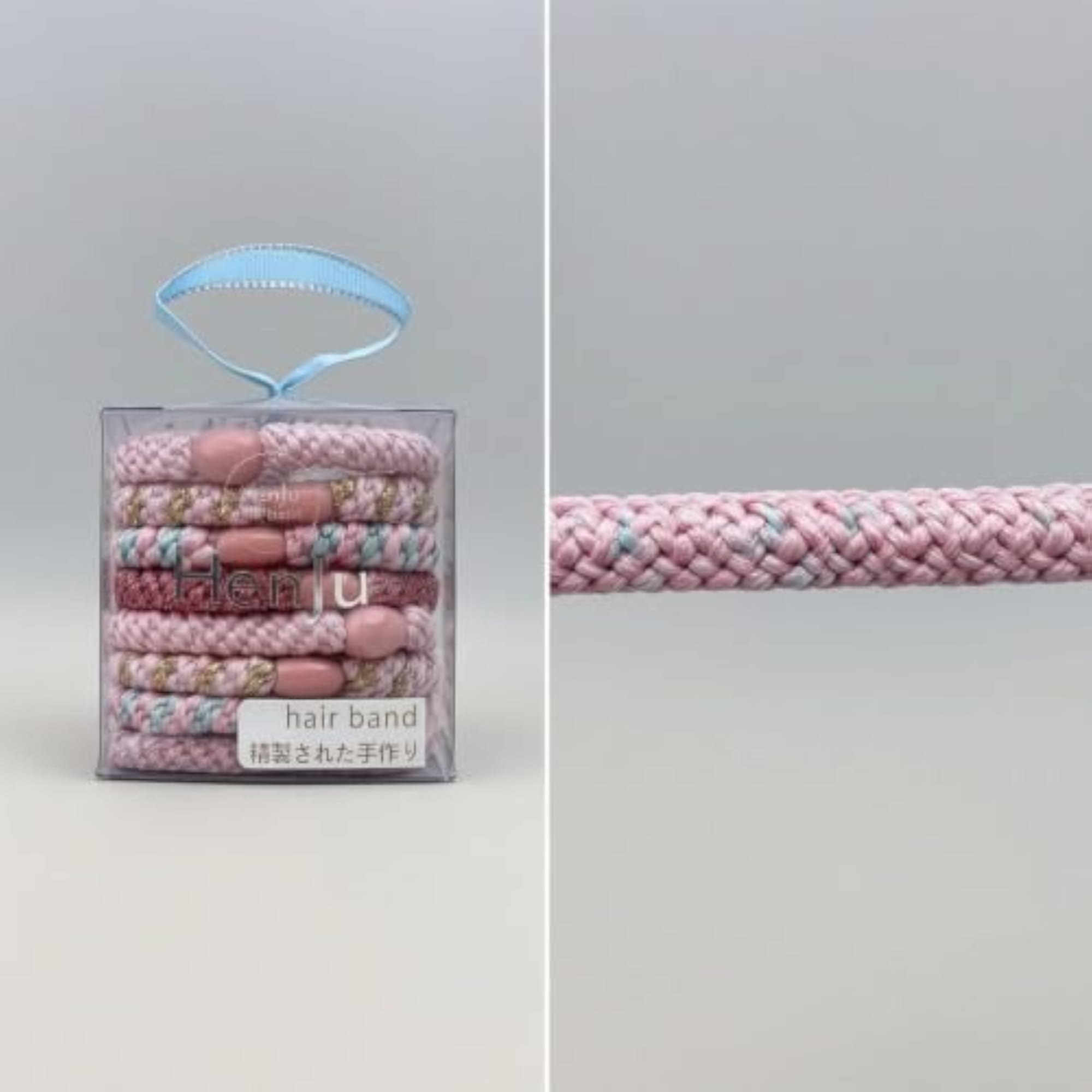 8 Pieces Thick Braided Hair Ties, Clear Elastic Ponytail Holders