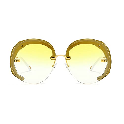 Unique Oversized Rimless Round Women Sunglasses Fashion Clear Ocean Gradient Lens Shades UV400 Trending Men Sun Glasses2