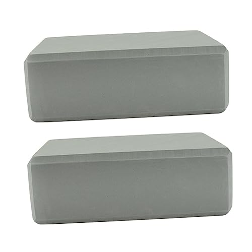 Mikinona 2Pcs Skid Yoga Blocks High Density Eva Rectangular Cushions for Enhanced Stability and Support Yoga Practice Grey Color for Deepening Stretches and Comfort