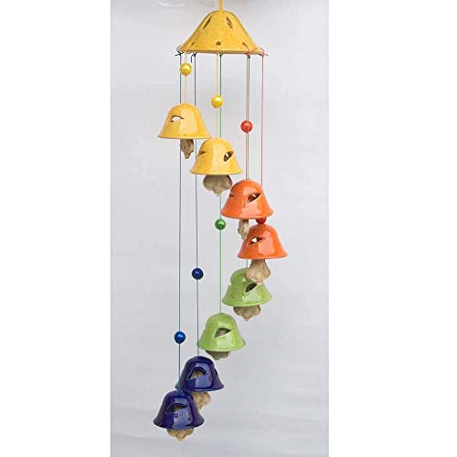 Image of SHRIYAM Crafts Melodious Sound Ceramic Bell Wind Chimes (Multi)
