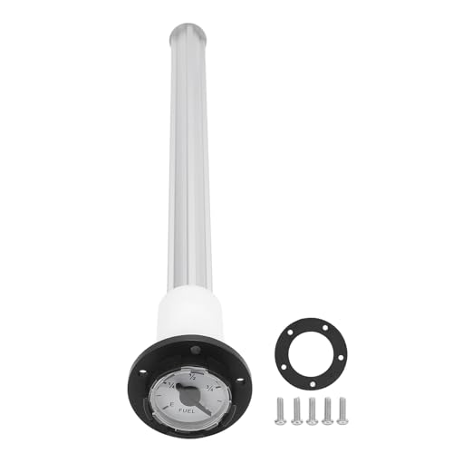 Gas Gauge Cap 450mm Aluminum Alloy Fuel Tank Cap Sealed Float Meter Standard 5 Hole Install for Yachts Cars Trucks ATVs (450mm)
