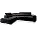 Produktbild Masseno Ecksofa Selva L-S mit Schlaffunktion L-Form, Sofa mit Bettkasten, Wohnzimmersofa, Couch, Soffa, Bettsofa, Couchgarnitur- Schwarz, Monolith 95