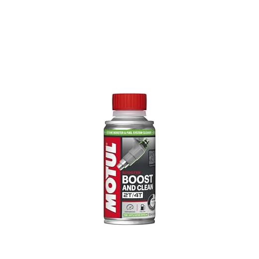 MOTUL Mejorador del Octanaje y Limpiador del Circuito de Gasolina, Motores 2T y 4T, Rendimiento, Reducción del Consumo, Ideal Antes de la Inspección Técnica, Boost and Clean Scooter, 100 ml