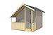 Produktbild Gartenwelt Riegelsberger Großes Kinderspielhaus Claudia 2 mit Terrassenpaket Kinderhaus Spielhaus inkl. Dachpappe V13