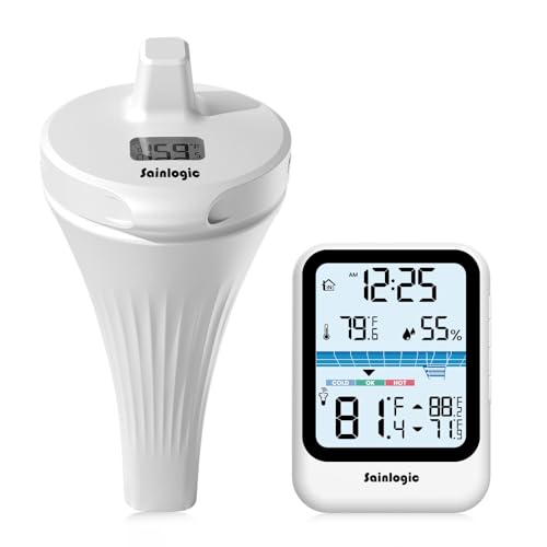 Sainlogic Wireless Pool Thermometer Floating Easy Read, High Precision Outdoor