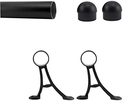 KegWorks Bar Foot Rail Kit - Matte Black - Includes: 2" Outside Diameter Tubing, (2 to 3) Floor Brackets, (2) Domed End Caps