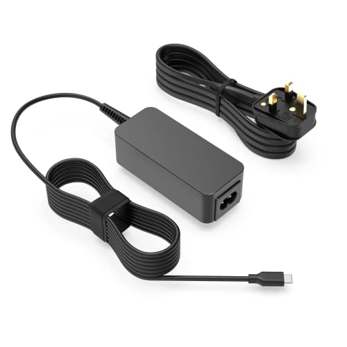 Superer 45W USB-C Charger Fit for HP Chromebook, Elite, Pavilion, Spectre, Probook, Elitebook Series X360 and more Type C Power Charging Cable