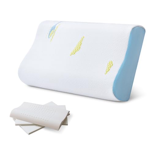Memory Foam Contour Pillow, Cervical Adjustable Pillow for Kids, Sandwich Orthopedic Pillows for...