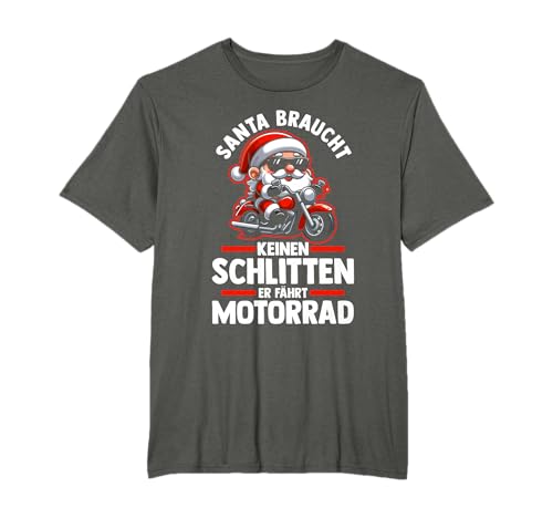 Weihnachtsmann Motorrad Weihnachtsfest Weihnachten T-Shirt