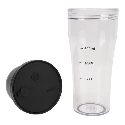 Portable Blender Cup with 6 Blades, 20oz 600ml USB Rechargeable IPX8 Double Gear 18000rpm 4000mAh Shakes, Spiral Ring Mouth and Safety Lock for Cups 40oz