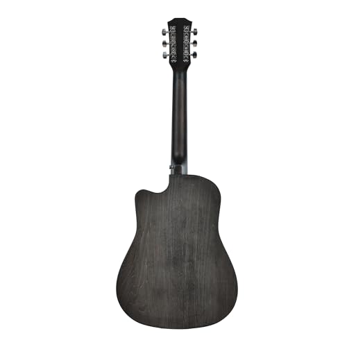 Image of Blueberry B-D38 Truss Rod 38-Inch Acoustic Guitar Kit (Retro Black) with Bag, Strap, Extra Strings & 2 Picks
