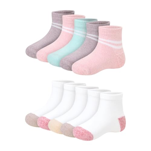 Image of Hanes Toddler Ankle and Low Cut Socks, 12-Pack, Pure Comfort Socks for Infant & Toddler Girls and Boys - Organic Cotton Blend