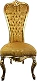 Altezza circa 141 cm Casa Padrino Sedia Trono barocca Queen Anne Gold Pattern/Gold - Sedia Schienale Alto - Schienale Alto