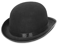 EOZY Herren Damen Melone Bowler Hut Herbst Reiterhut Filzhut Erwachsenenhut Fedora Partyhut Fasching Karneval Kappenhöhe 12cm Schwarz