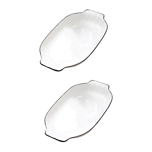 Cabilock 2 Piezas De Cuenco Para Mezclar Condimentos Cubiertos Para Acampar Pecera Plato Para Hornear Peces Plato Para Pescado Con Doble Asa Tabla Para Pescado Kit De Cuenco Para