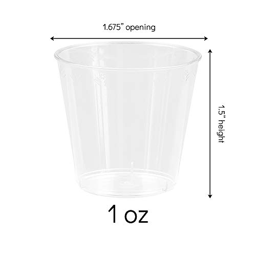 Plasticpro 1 Oz Shot Glasses Crystal Clear Disposable Hard Plastic Shot Cups - Tumblers, Great For Whiskey, Jello, Shots, Tasting, Sauce, Dips, Samples Pack Of 50 #TOP1
