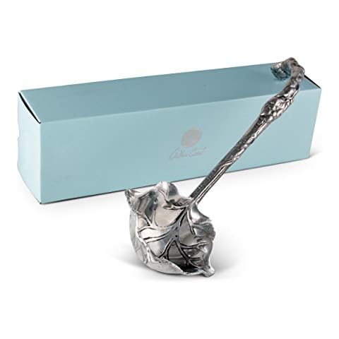 Arthur Court Aluminum Grape Pattern Punch/Soup/Serving Ladle Silver Spout 12 inch Long Cover