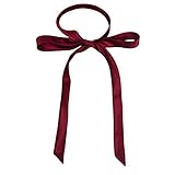 AUSUAYA Damen Fliege für Mädchen, Damen-krawatte Selbstknoten für Büro-Dame & Schuluniform für Karneval Fliege DE-W-B-T1 (Weinrot)