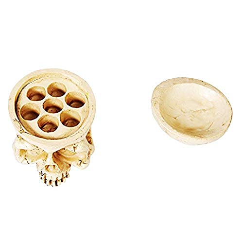 Tattoo Ink Cup Holder,7 Holes Hard Skull Resin Tattoo Ink Cap Cup Holder Stand for Tattoo Supplies Permanent Makeup Tattoo Kit Tattoo Accessory(Skin Color) - Thumbnail 2