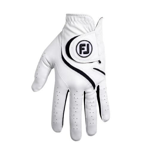 Image of FootJoy Women's WeatherSof Pairs Golf Glove, White, Large, Worn on Both Hands