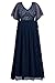 Pinup Fashion Plus Size Formal Dresses for Women Navy Blue Evening Gowns Prom Gala Wedding Guest Sequin V Neck Chiffon Fall Long Dress