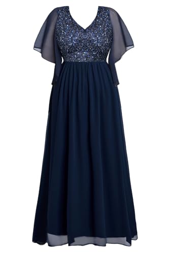 Pinup Fashion Women Plus Size Formal Dresses - Sequin Evening Gown Prom Wedding Guest Floor Length Dress3