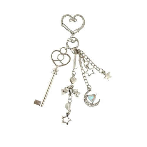 Dusarls Trendy Love Moon Llavero Azul Teléfono Colgante Bolsa Ornamento Coche Llavero