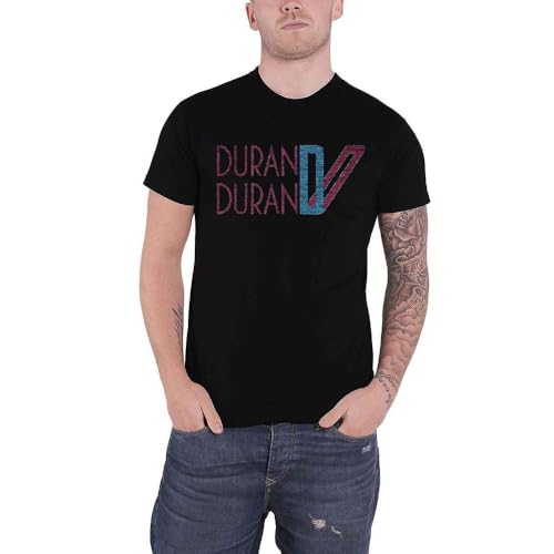 Duran Duran T Shirt Double D Retro Logo Nouveau Officiel Homme Noir Size M
