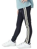 [ever closet] サイドライン レギンス キッズ 子供 女の子 男の子 ストレッチ パンツ [ ブラック×アイボリー 90 ] ウエストゴム レギパン 春服 秋服 通園 通学 スポーティー 子供服 キッズ服 エバークローゼット