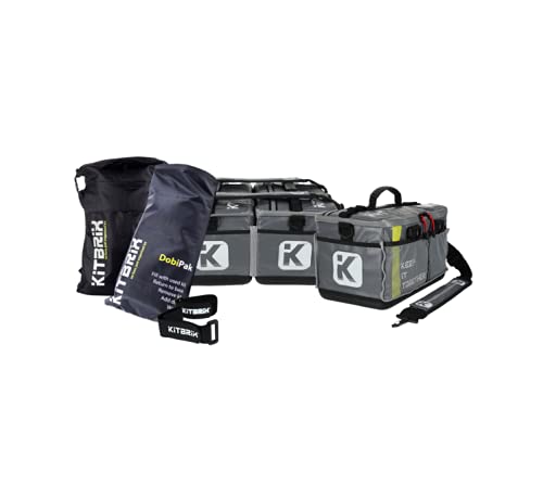 KitBrix Triathlon Sports Gear Kit Bag Bundle - 3 x KitBrix Bags, Dry Bag, Daypack, Kit Straps - Triathlon Transition Bag, OCR, Football, Rugby - Grey