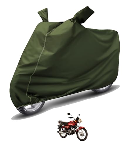 Image of Auto Hub Waterproof Bike Cover Compatible with Hero CD Dawn Dustproof, UV Protection Two Wheeler Bike CD Dawn Cover - Green