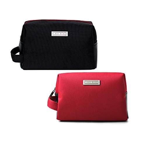 Blanc Black Makeup Bag Handy Cosmetic Pouch Travel Portable Handbag Purse Toiletry Storage