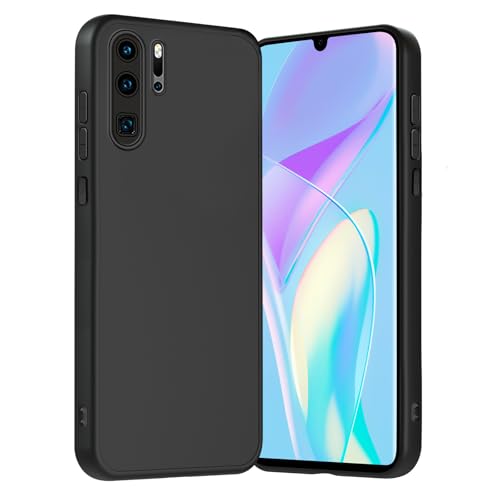 Handyhülle für Huawei P30 Pro Hülle mit Kameraschutz Stoßfest Kratzfest Extrem Haltbarkeit Fallschutz Schutzhülle Anti-Rutsch Anti-Fingerabdruck Unterstützt kabelloses Laden P30 Pro Case Schwarz