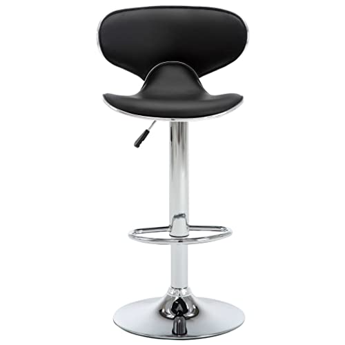 Tabouret de bar noir réglable par vérin à gaz pour îlot central - 6
