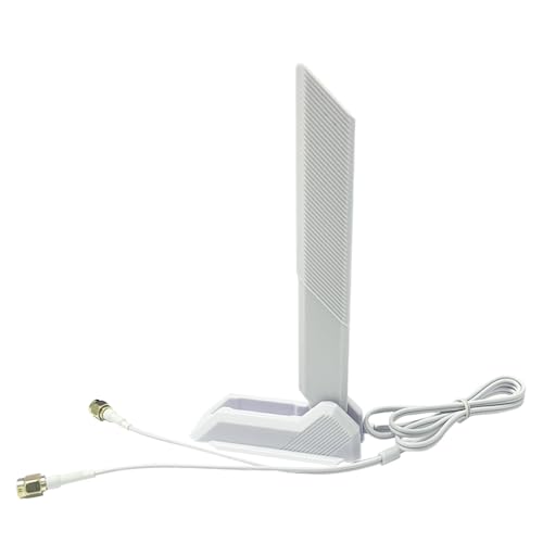 Gintai WLAN Antena PC WiFi 6E Tri-band Antene - 2.4 GHz/5GHz/6GHz, WiFi 6E Antena para ASUS PC Routers,Ordenadores,Periféricos Gaming 2.4g/5g/5.8g/6g WLAN Amplificadores Base Magnética Plegable(White)