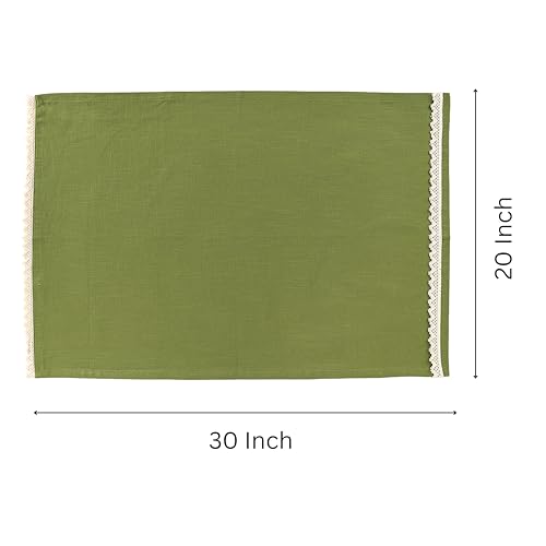 Image of FINGERCRAFT Kitchen Cloth 100% Soft High GSM Cotton Fabric Kitchen Towel, 20 x 30 Inches Perfect Size for Kitchen Uses, Set of 6, Multipurpose Use as Dish Towel, Bar Towel (Olive)