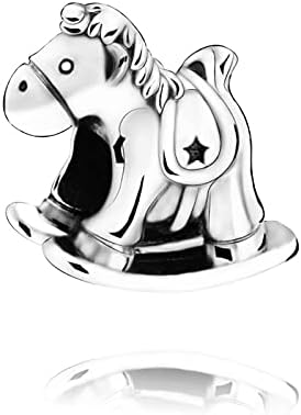 Pandora 925 plata esterlina colgante DIY plata esterlina Bruno el unicornio balanceo caballo encanto perlas ajuste original pandora encantos pulsera
