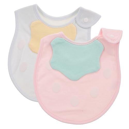 Toyvian Baberos De Algodón Para Bebés Pack De Baberos Reutilizables Absorbentes y Cómodos Para Pequeños Diseño De Fresa Para Uso Casa y Viajes