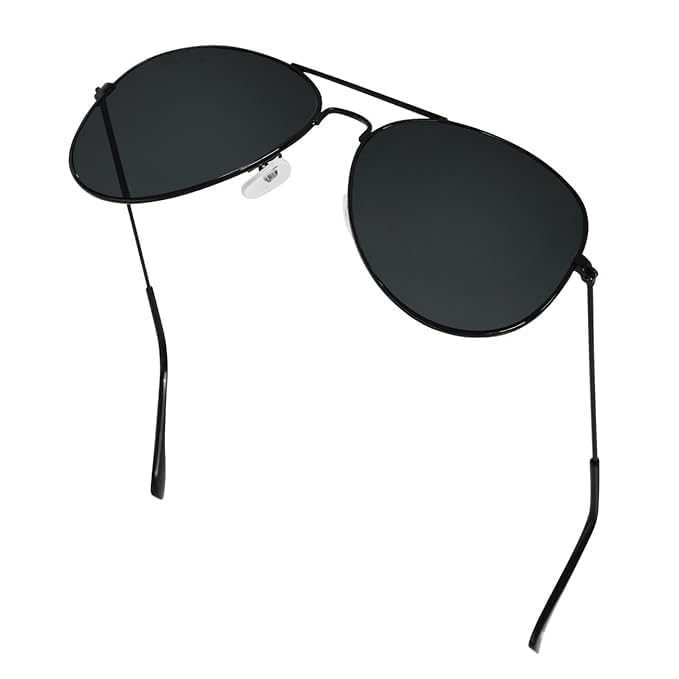 Image of Unisex Stylish Round Sunglasses | TAC Polarized Lens | 100% UV Protection | Men & Women Driving Bikes, Outdoor Sports, Hiking & Travel Eyewear (black sunglass)